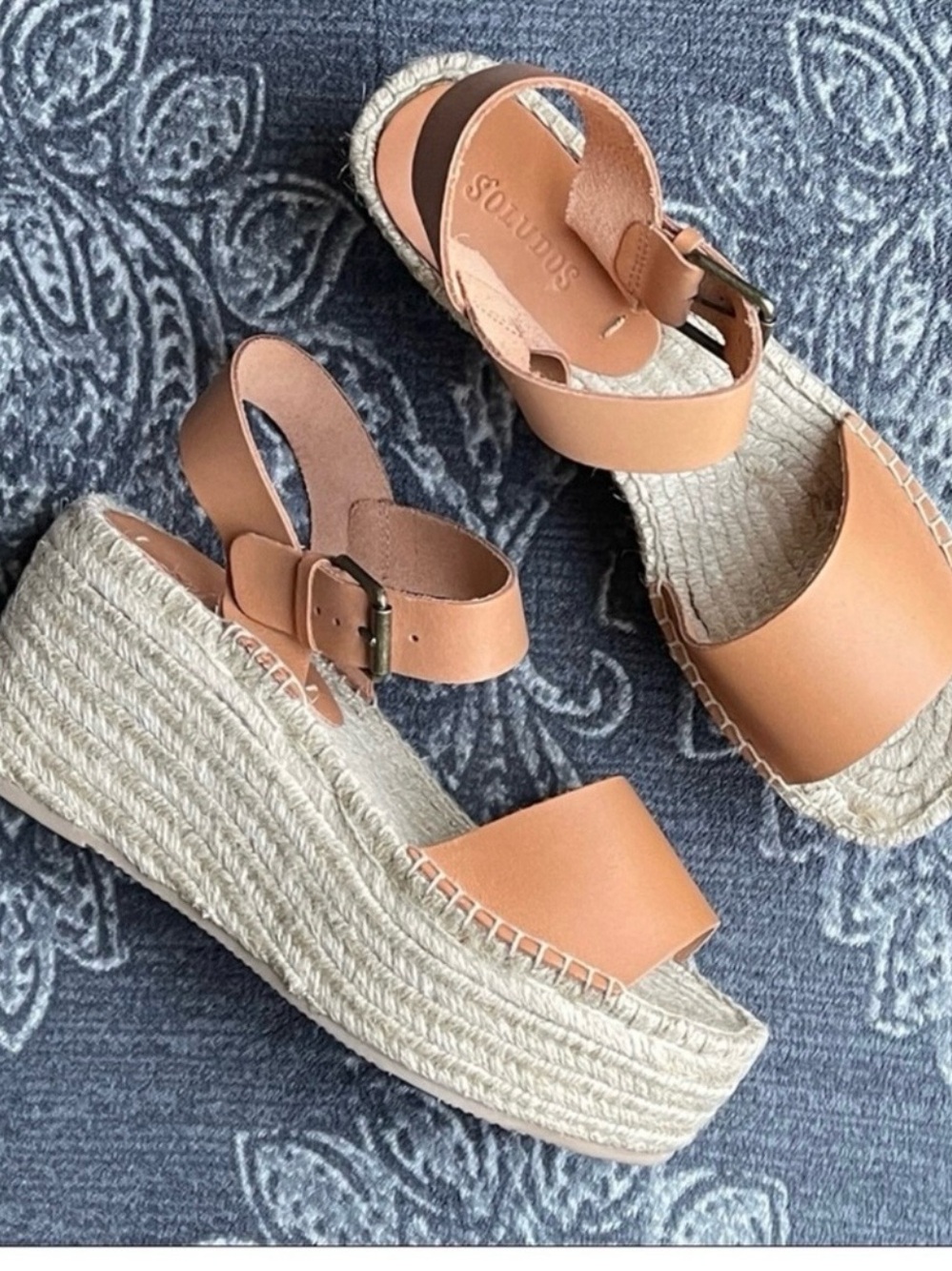 Soludos Minorca High Platform Sandal in Nude Size US 9 - Picture 3 of 11